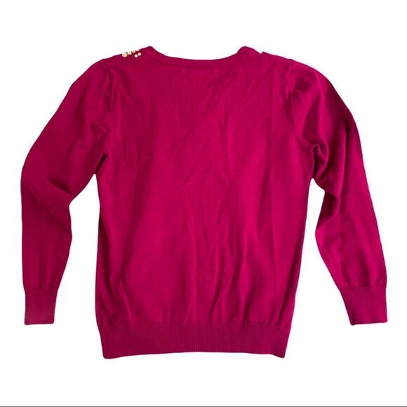 Top Knits Fuchsia Pink Front Button Down Cardigan - Picture 5 of 5